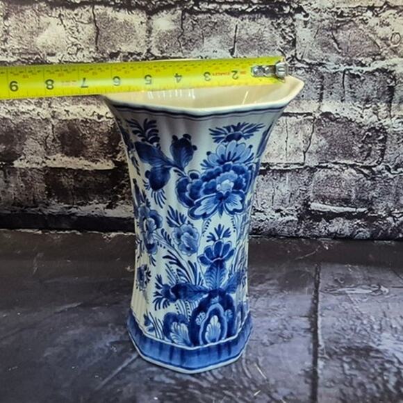 Vintage Royal Delft Blue and White Vase De Porcelyne Fles - Picture 7 of 8